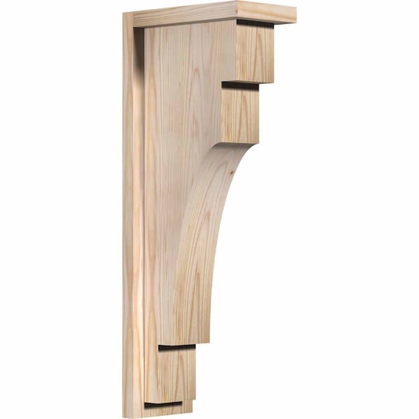 Ekena Millwork Mediterranean Smooth Corbel w/Backplate, Douglas Fir, 5 1/2"W x 10"D x 26"H COR06X10X26MED01SDF - main